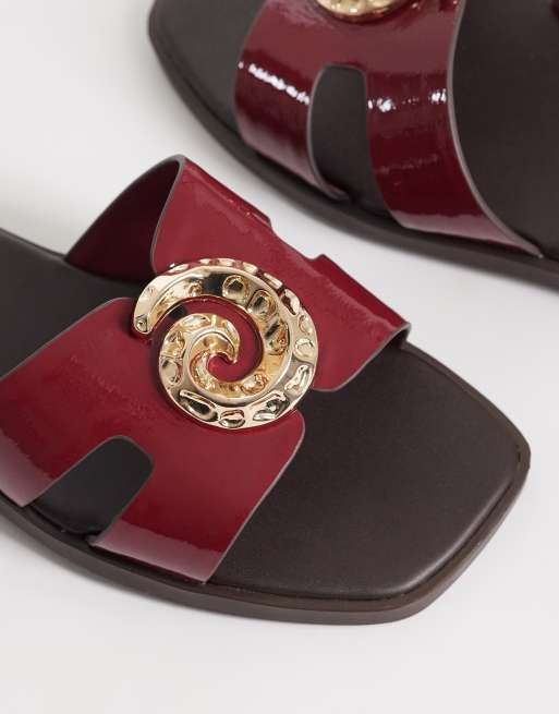 Aldo Khali flat sandal with embellishment in burgundy, 4 of 4