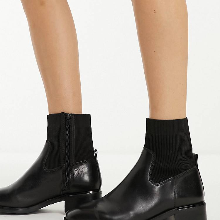 ALDO Kilcooly knitted ankle boots in black leather