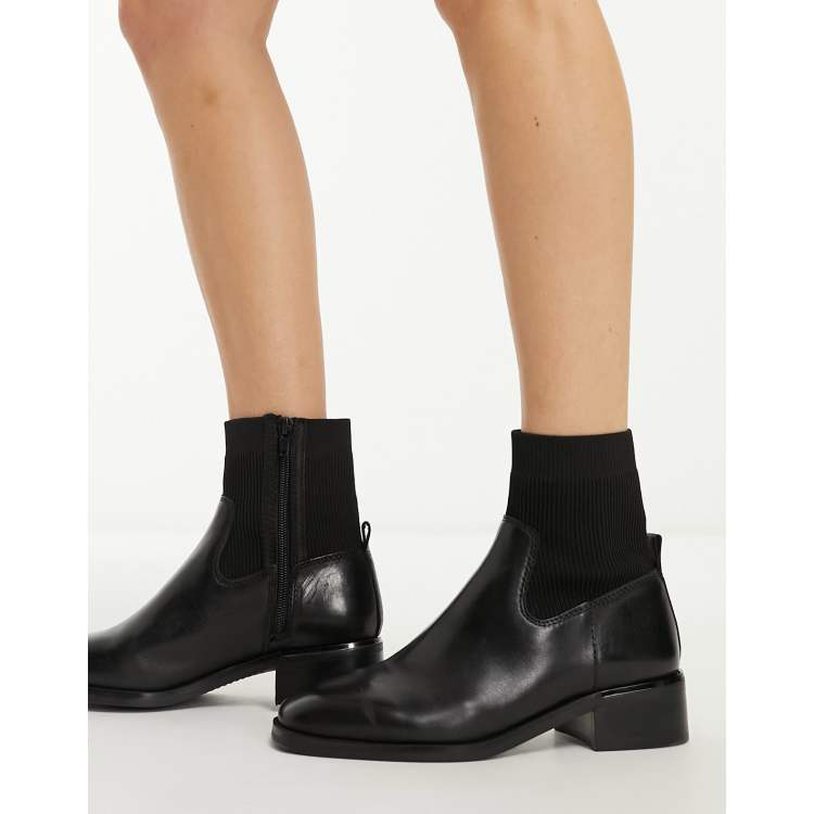 ALDO Kilcooly knitted ankle boots in black leather