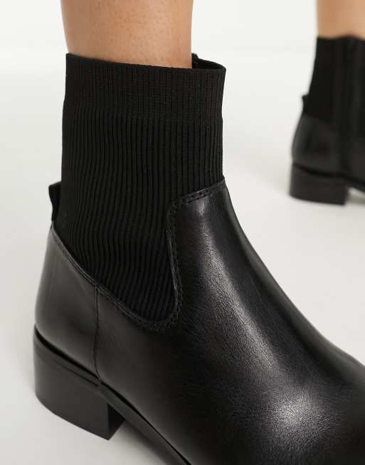 ALDO Kilcooly knitted ankle boots in black leather