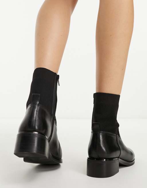 ALDO Kilcooly knitted ankle boots in black leather