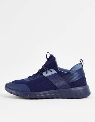 Aldo knitted mix runner trainers in navy | ASOS