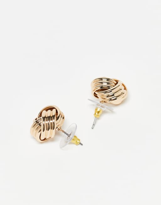 ALDO knottlove pack of 3 vintage twist earrings in gold, 2 of 3