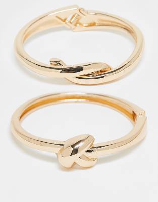 Aldo Knotts Layered Twist 2 Bangle Set In Gold