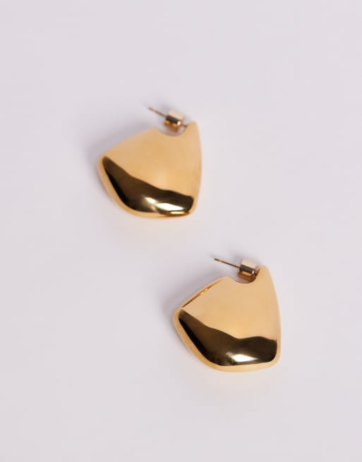 ALDO – Koby – Goldfarbene Hängeohrringe aus Edelstahl im geschmolzenen Design, 2 von 3