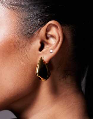 ALDO ALDO Koby stainless steel molten tear drop earrings in gold