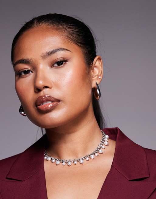 ALDO Koby stainless steel water resistant molten tear drop earrings in silver, 3 of 3