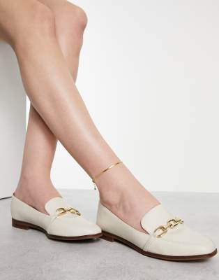 ALDO ALDO Kyah flat shoes with trim in cream-White