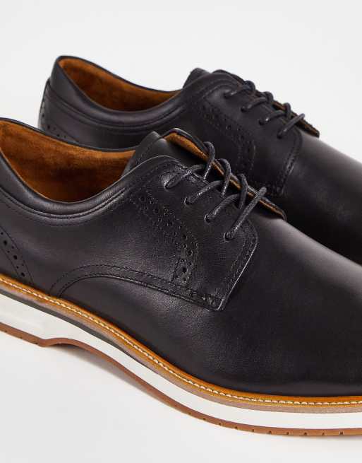 Aldo lace up leather oxford shoes with natural sole in black, 2 of 4