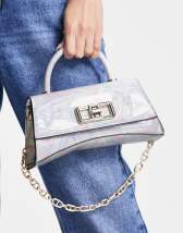 Public Desire The Faya shoulder bag with crystal bow in silver