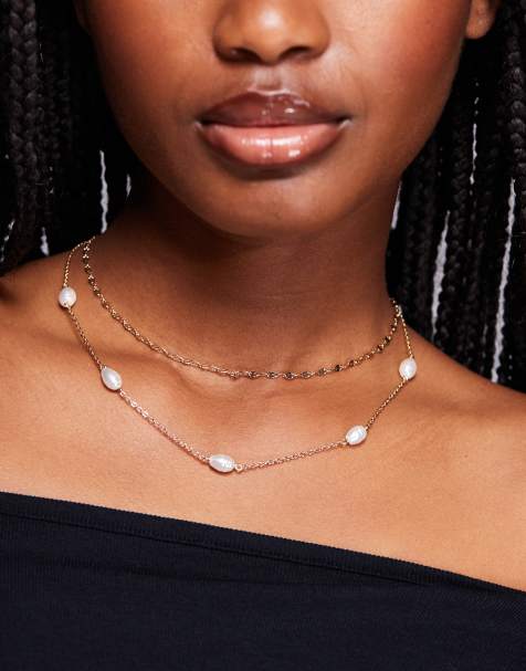ALDO laperllie pack of 2 chain necklaces with pearl in gold plated - view 1