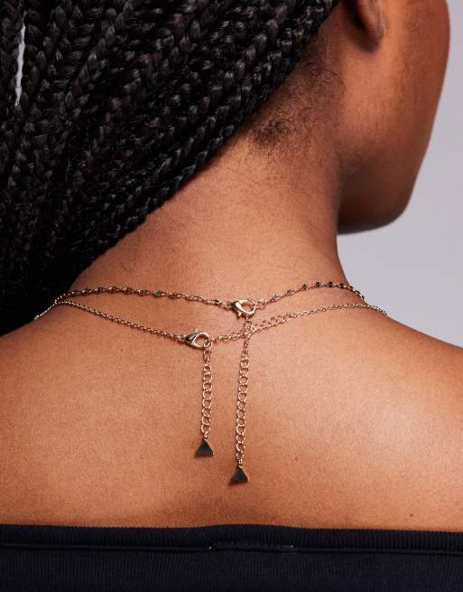 ALDO laperllie pack of 2 chain necklaces with pearl in gold plated, 3 of 3