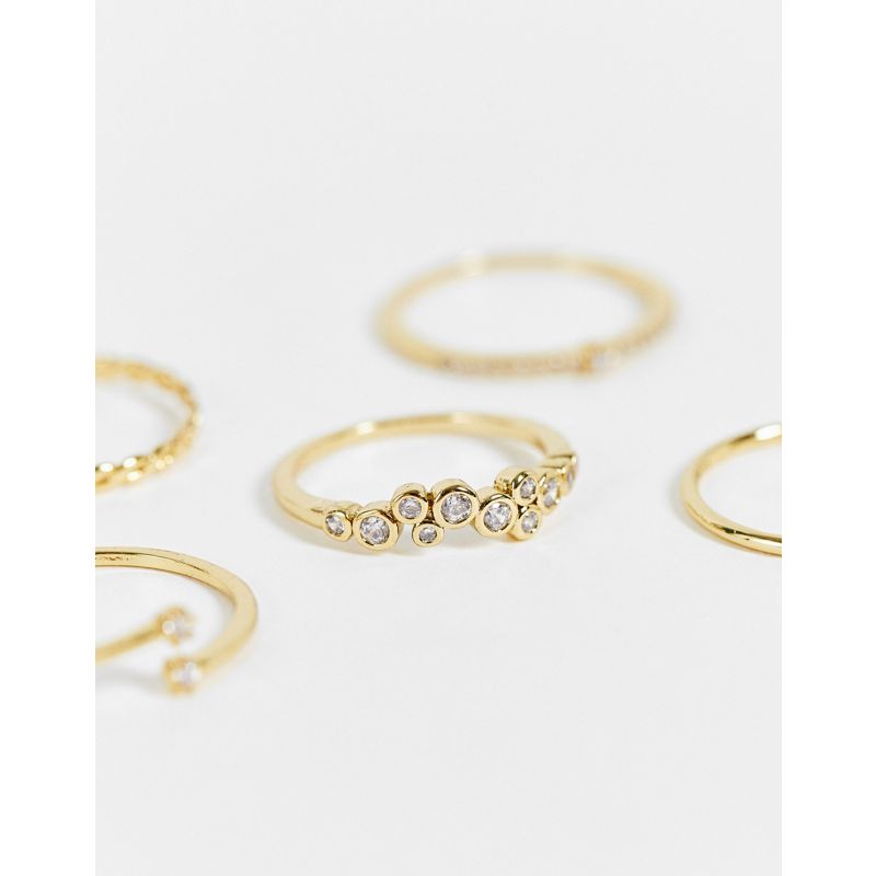 1Dqm5  ALDO - Larendaven - Confezione multipack di anelli color oro con luna in cristallo