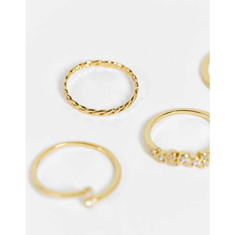 1Dqm5  ALDO - Larendaven - Confezione multipack di anelli color oro con luna in cristallo