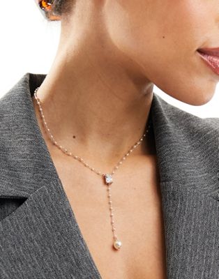 ALDO lariat pearl charm necklace  - ASOS Price Checker