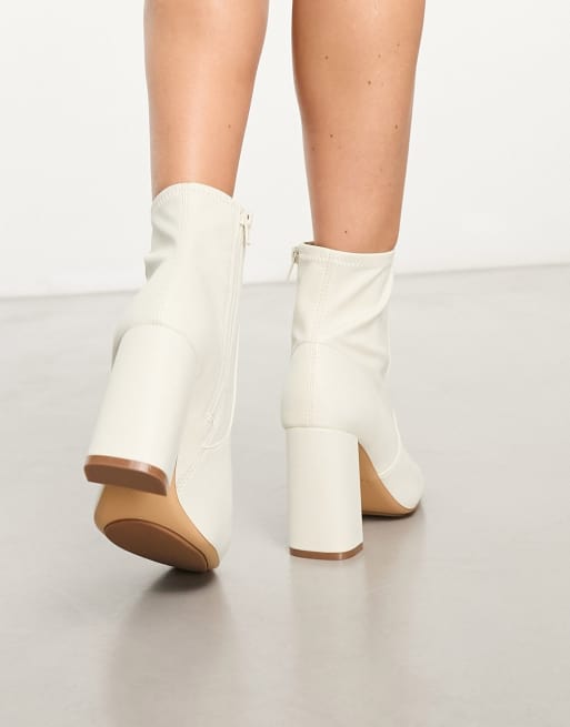 ALDO Laurella heeled ankle boots in off white ASOS