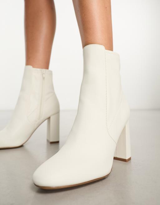 ALDO Laurella heeled ankle boots in off white ASOS