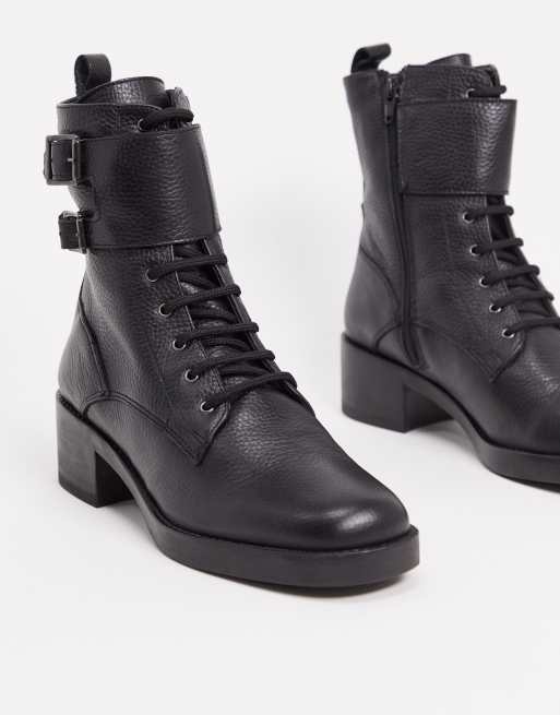 aldo black lace up boots