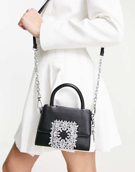 ALDO Lazurda embellished mini crossbody bag in black ASOS