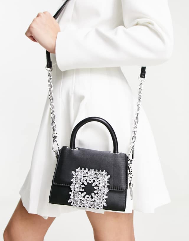 ALDO Lazurda embellished mini crossbody bag in black