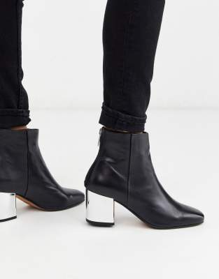 black booties clear heel