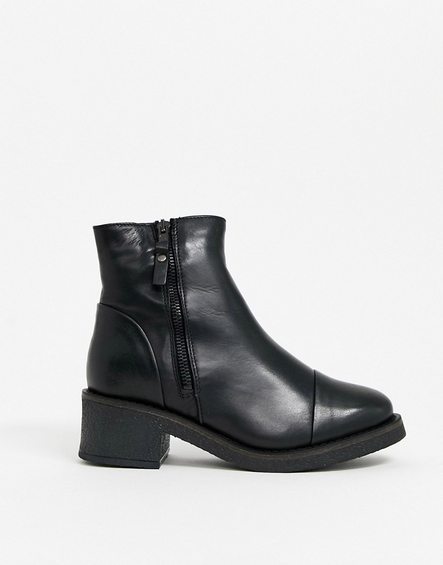 ALDO leather block heel boots in black