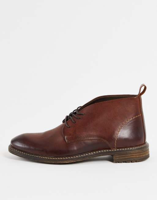 Aldo leather chukka boots in cognac