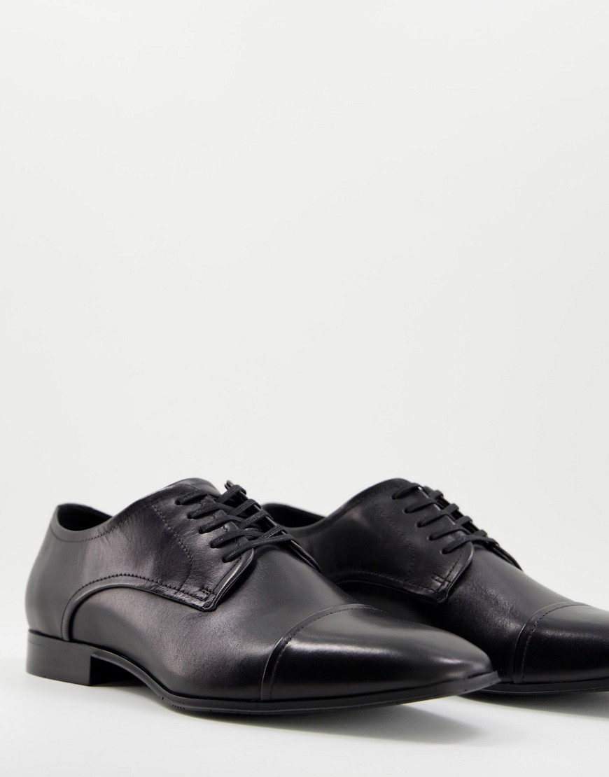 Aldo Leather Derby Lace Up Shoes In Black