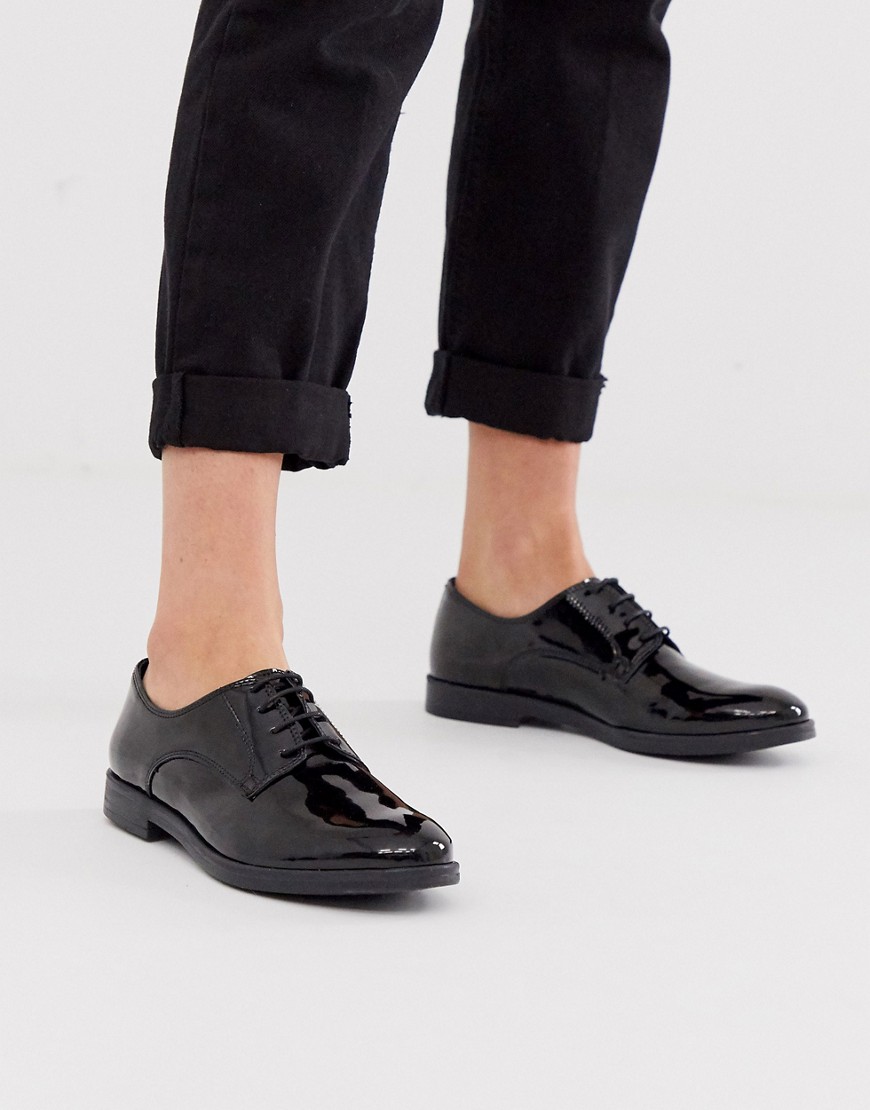 Aldo leather flat lace up shoes-Black