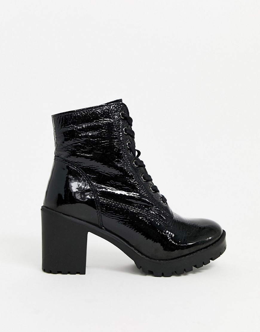 ALDO leather heeled lace up boots in black