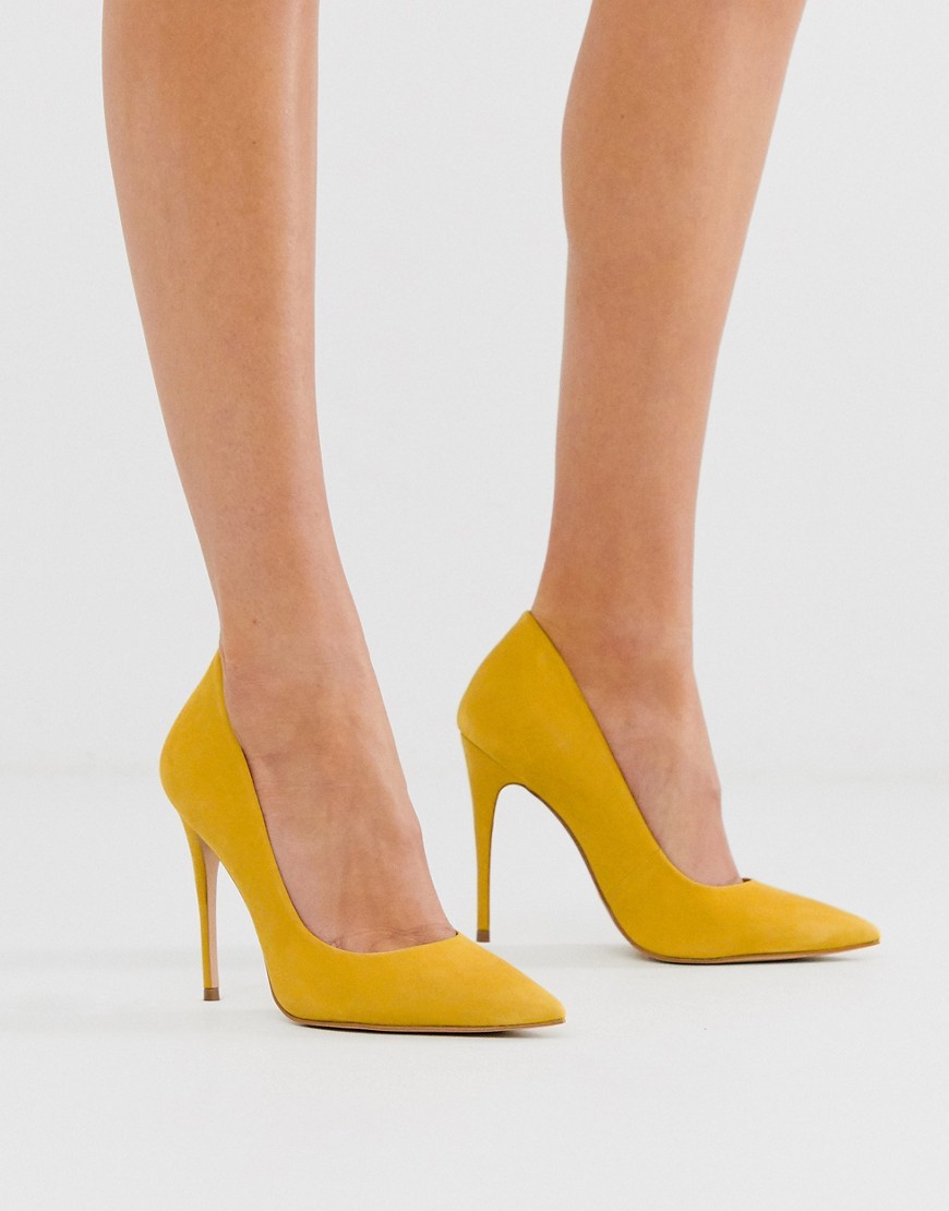 Aldo leather pointed court shoes-Yellow