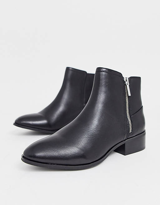 ALDO leather side zip boots | ASOS