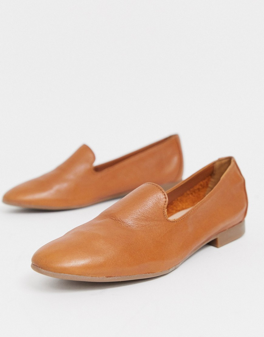 Aldo leather tan flat loafers