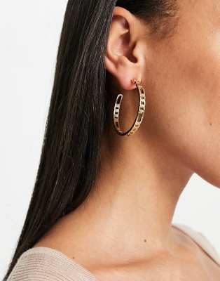 ALDO Legalerith hammered hoop earrings in gold