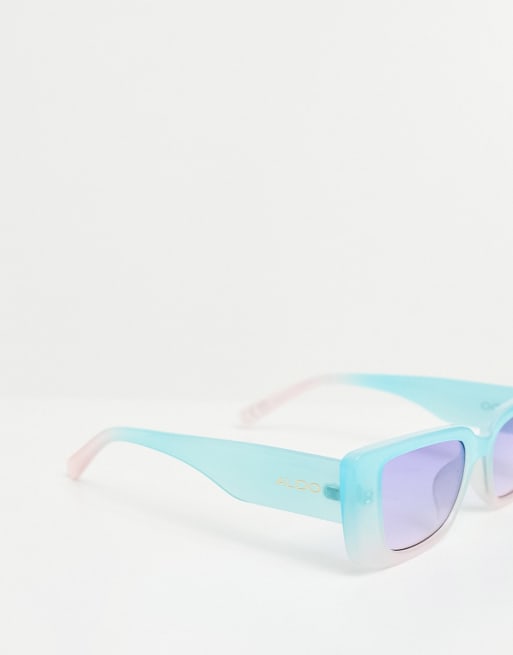 ALDO – Lingzhi – Rechteckige Sonnenbrille in blauem Farbverlauf, 2 von 4