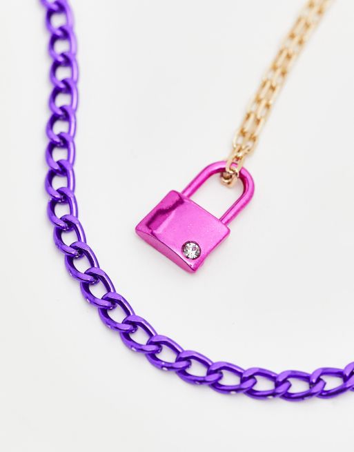 ALDO Locklove multirow necklace with padlock pendant | ASOS