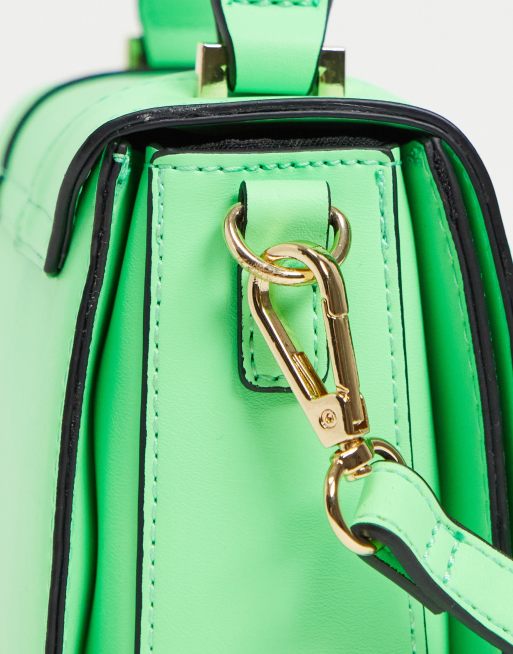 ALDO Lotharewen cross body bag with gold hardware in neon green