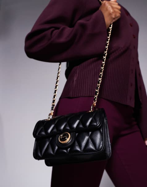 ALDO loubella crossbody bag with chain strap in black and gold - view 1