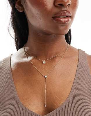 ALDO ALDO louvie multirow lariat necklace in gold