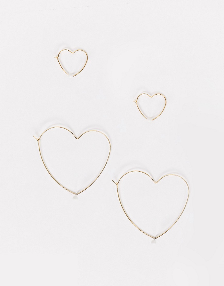 Aldo love heart mix earrings-Gold