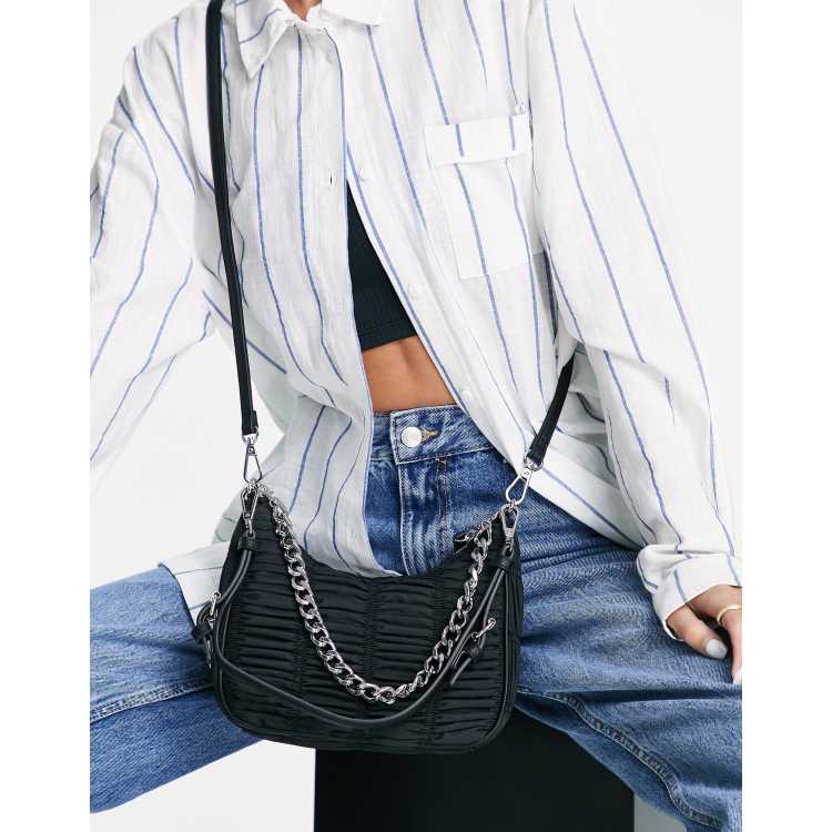 Aldo Valamarynx chain detail shoulder bag in black