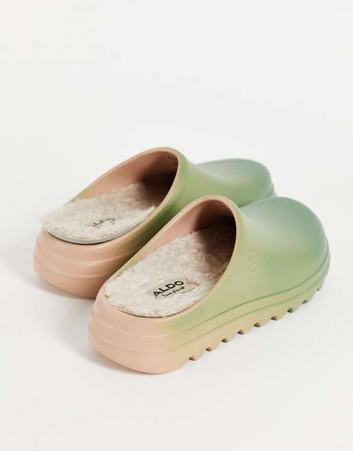 ALDO – Love Planet Inout – Chodaki w odcieniu khaki ombre z wyjmowana ciepłą wkładką  