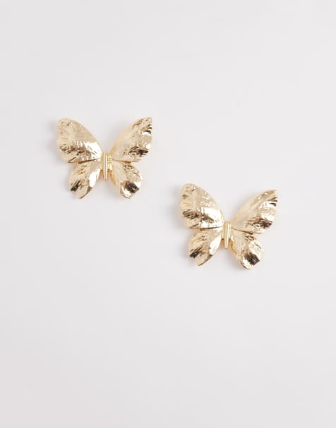 ALDO luanne butter-fly hammered earrings with in gold - view 1