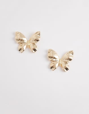 ALDO - Luanne - Gehämmerte Ohrringe in Goldoptik mit Schmetterling-Design-Goldfarben