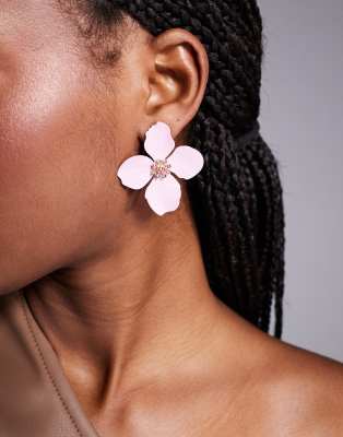 Orecchini a bottone vintage a forma di fiore in argento sterling - Forma floreale dettagliata - Italia