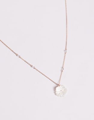 Aldo Magnollia Floral Pendant Necklace In White