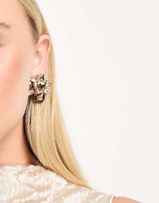 ALDO Malamocco bejewelled statement earrings in bronze