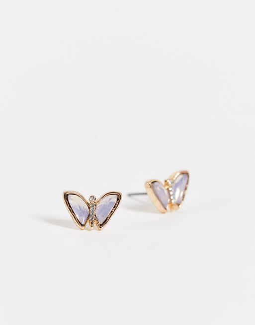 ALDO Margaret butterfly earring multipack in gold and pink opal