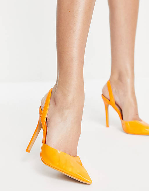 ALDO Marie heeled shoes with slingback in clear | ASOS