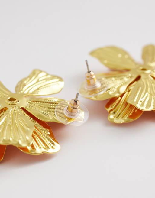 ALDO mariglo flower earrings in orange, 3 of 4